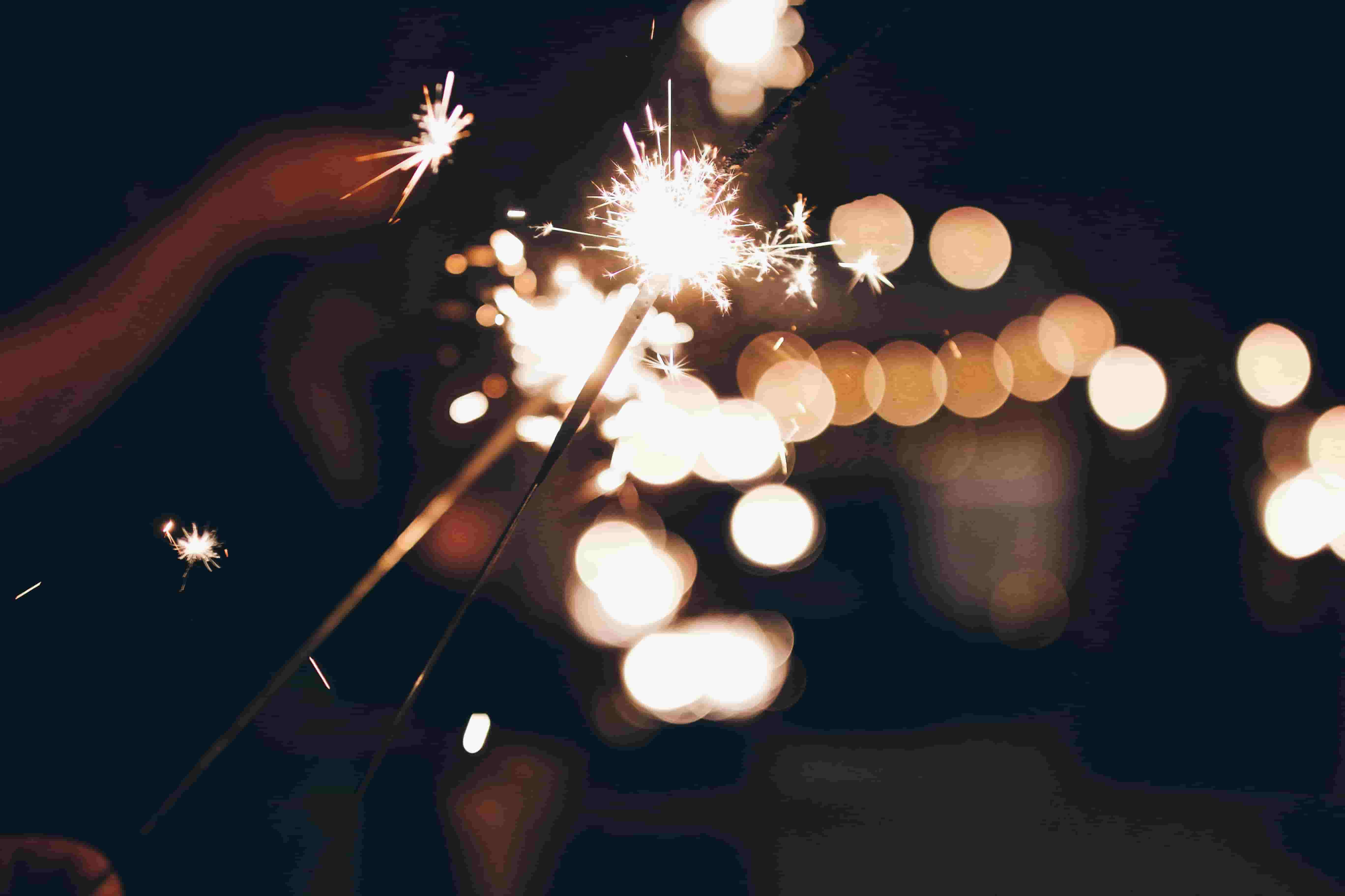 Two sparklers in the night