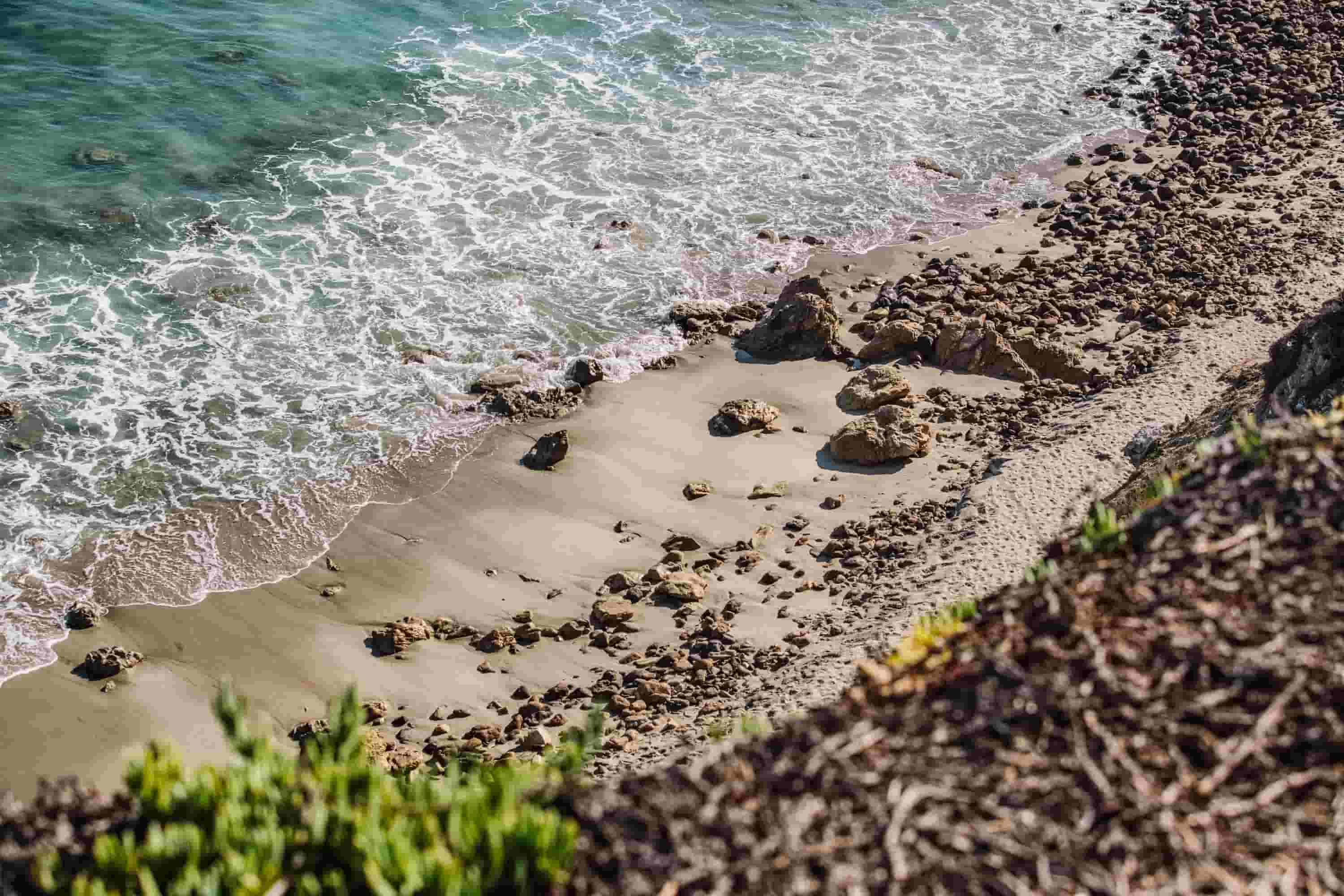 Waves lap up onto the shore in Australia